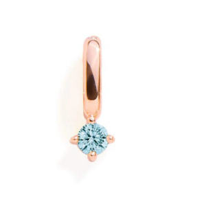 BLUE ZIRCON CHARM - ROSE GOLD