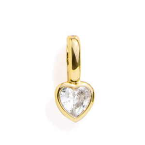 CRYSTAL HEART CHARM - GOLD