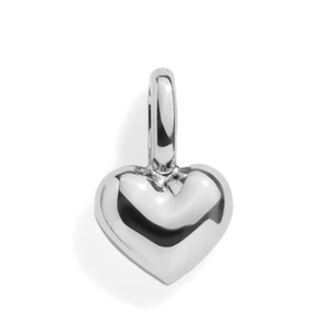 PUFFY HEART CHARM - SILVER