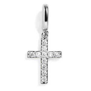 PAVE CROSS CHAIN - SILVER