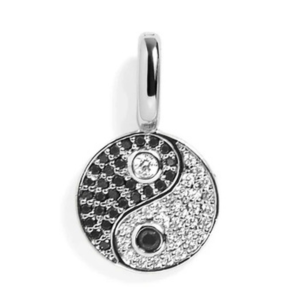 PAVE YIN YANG CHARM - SILVER