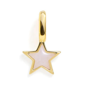 WHITE QUARTZ STAR CHARM - GOLD