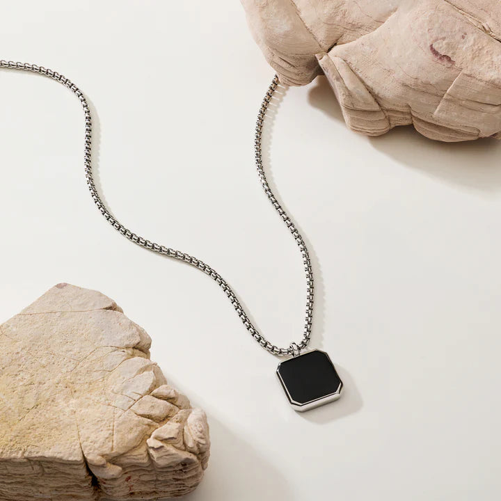 Unique Heat-Activated Memory Necklace in Black Onyx