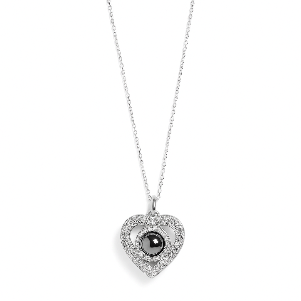 Personalized Pavé Heart Necklace
