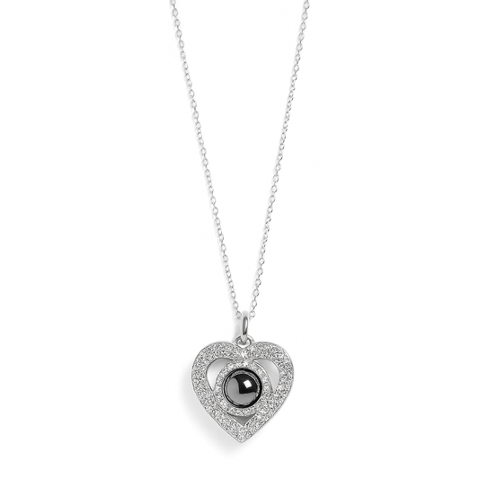 Personalized Pavé Heart Necklace