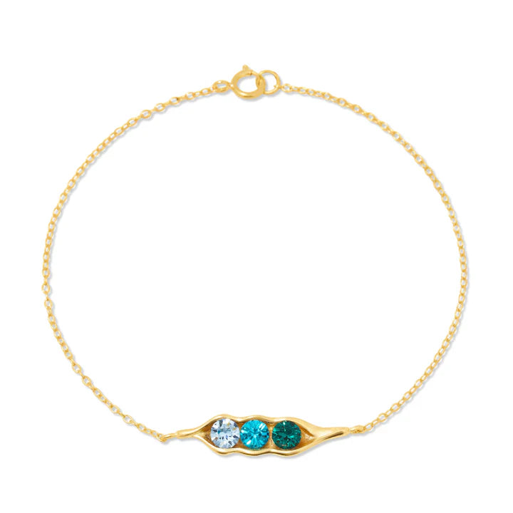 Birthstone Pea in a Pod Gold Bracelet