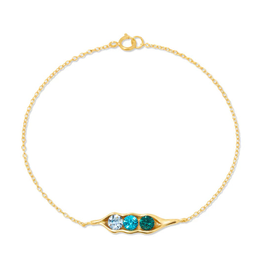 Birthstone Pea in a Pod Gold Bracelet