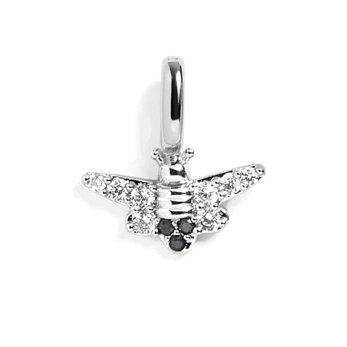 CRYSTAL BEE CHARM - SILVER