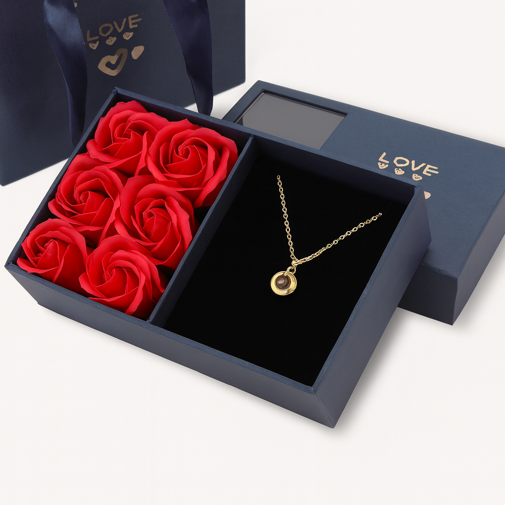 Personalized Circle Photo Projection Necklace