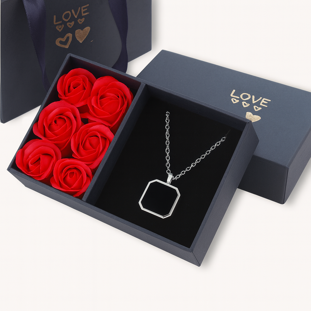 Unique Heat-Activated Memory Necklace in Black Onyx