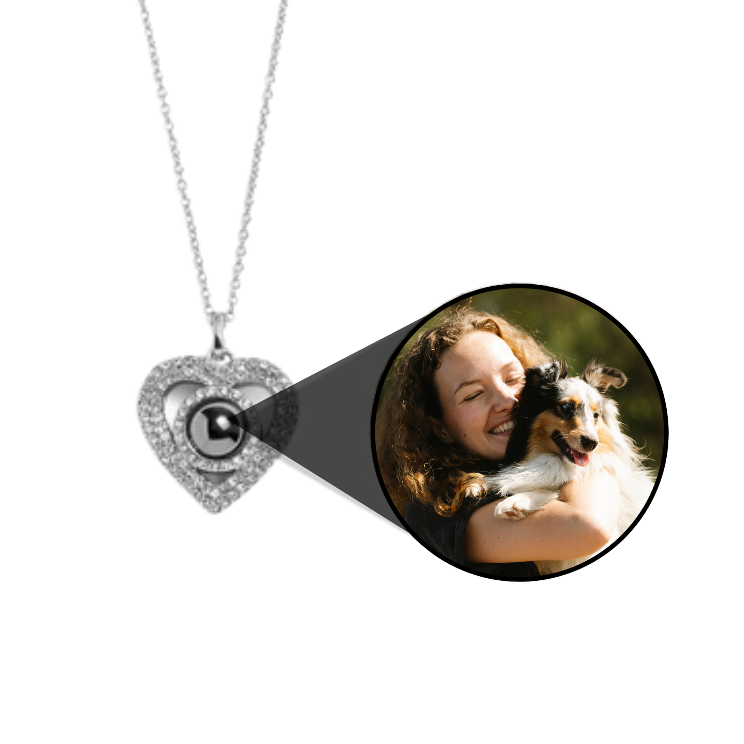 Personalized Pavé Heart Necklace