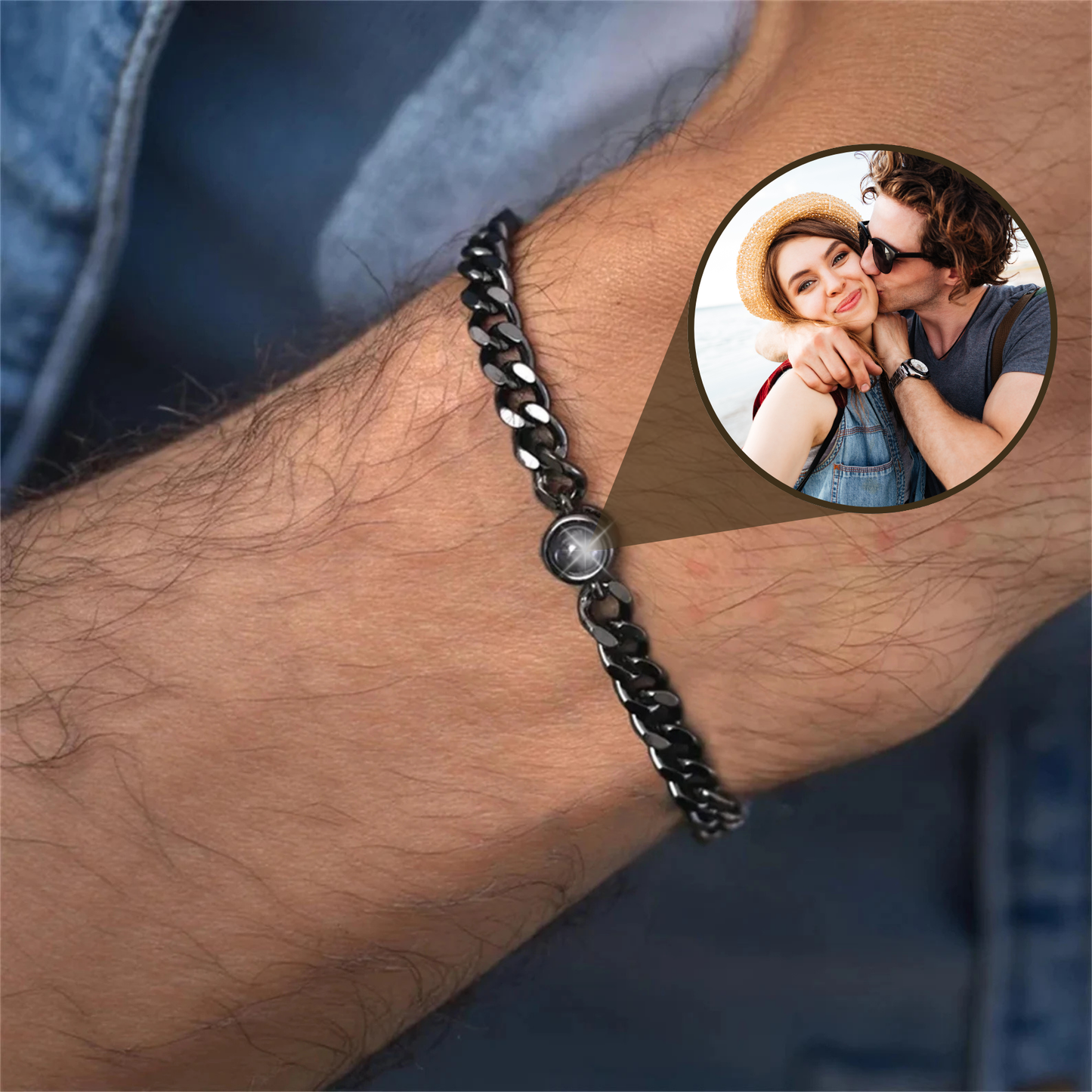 Personalized Photo Projection Chain Bracelet