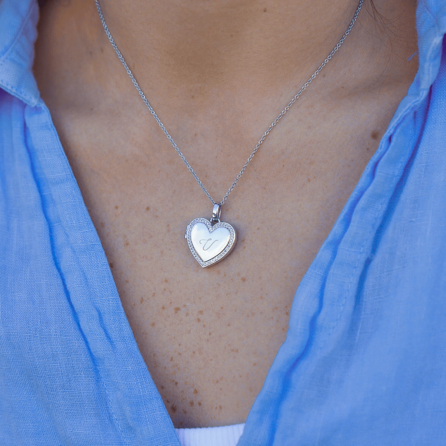 Personalized Heart Locket Necklace