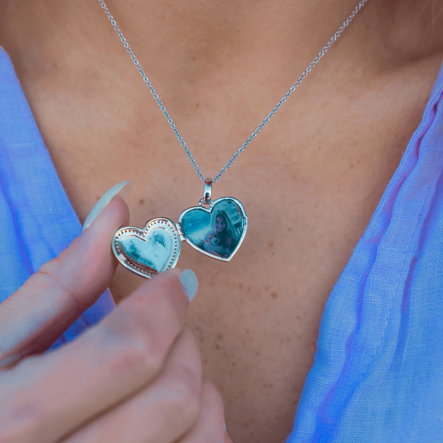 Personalized Heart Locket Necklace