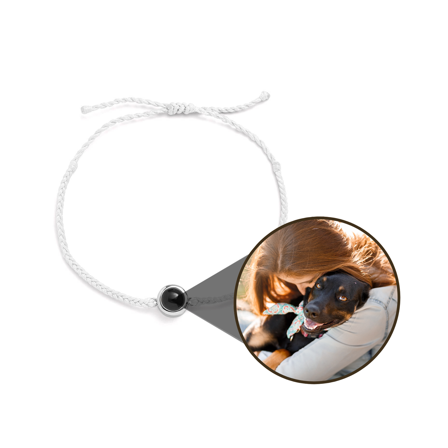 Wool-Accented Personalized Photo Bracelet