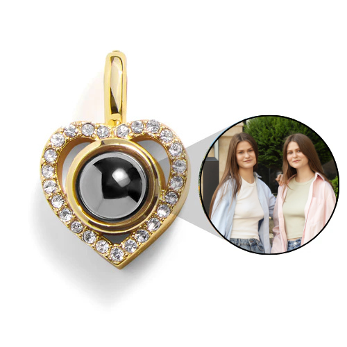 Personalized Pave Heart Photo Charm