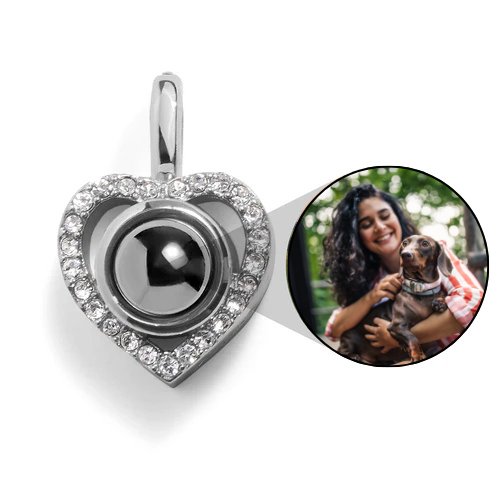 Personalized Pave Heart Photo Charm