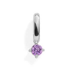 AMETHYST CHARM - SILVER