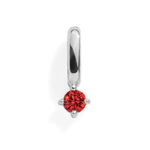 GARNET CHARM - SILVER
