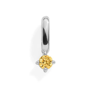YELLOW TOPAZ CHARM - SILVER