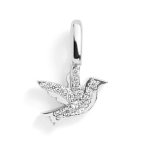 PAVE BIRD REMEMBRANCE CHARM - SILVER