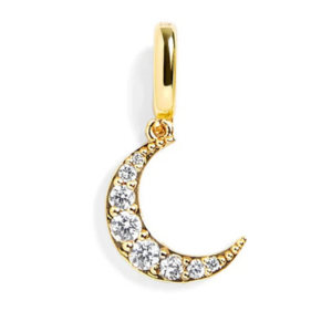 PAVE CRESCENT MOON CHARM - GOLD