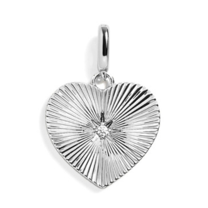 HEART MEDALLION CHARM - SILVER