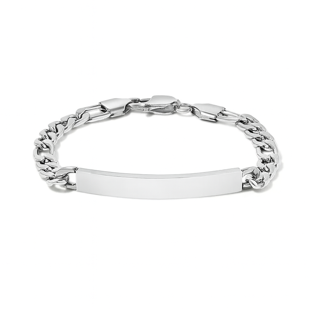 Slim Stainless Steel Figaro ID Bracelet