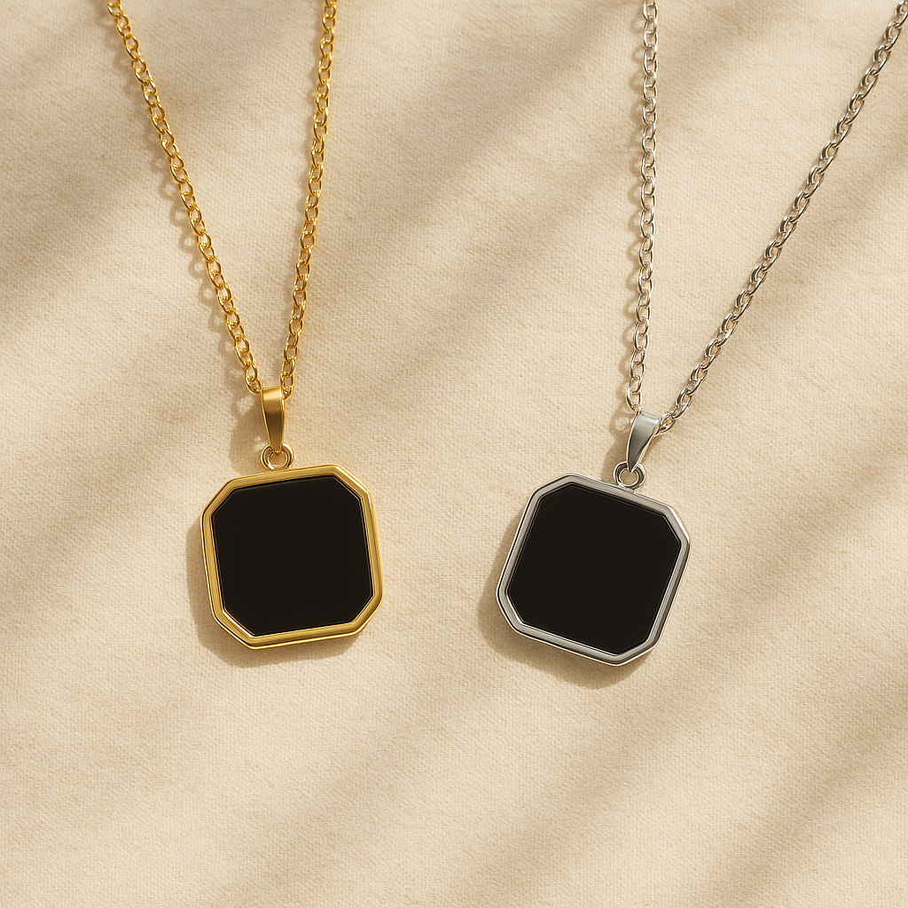 Unique Heat-Activated Memory Necklace in Black Onyx