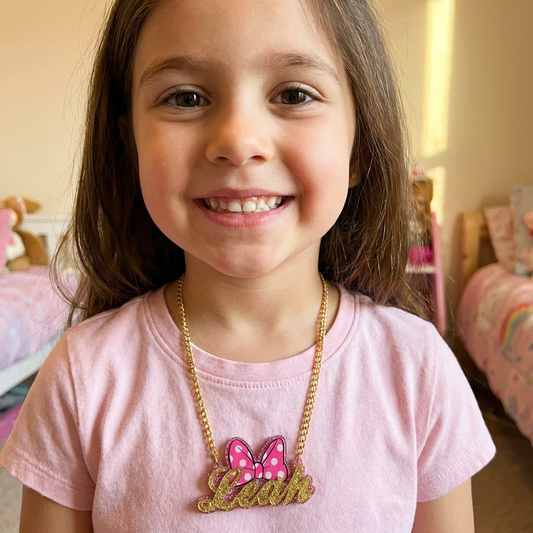 Kids Gold Cartoon Custom Name Jewelry