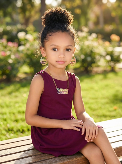Kids Personalized Colorful Heart Acrylic Jewelry Set