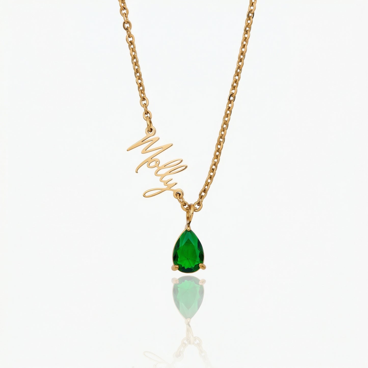 Signature Name and Birthstone Necklace