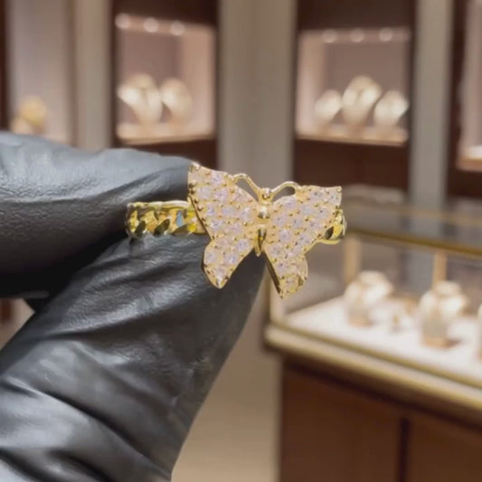 Butterfly CZ Rolex Band Ring